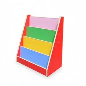 AL ARQAM 4-Layer Wooden Colorful Bookshelf for Kids – 80x40x90cm, Kid-Friendly Storage Unit for Books & Toys