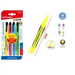 MOTARRO Highlighter Pen MC046-6, Bright Fluorescent Marker Pens for School, Office & Study Use