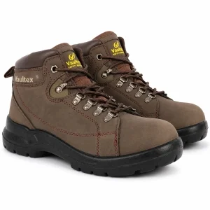 Vaultex MHR SBP High Ankle Safety Shoes for Men | Steel Toe Protective Industrial Work Footwear, Anti-Slip | Brown