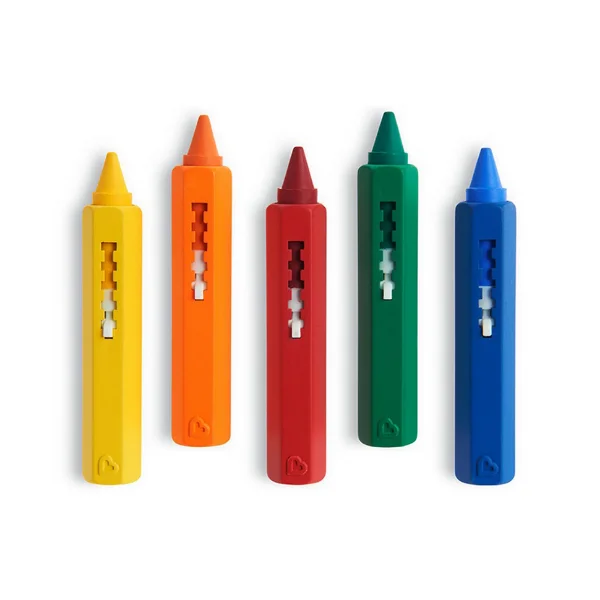 Munchkin Washable Draw Bath Crayons, Multicolor, Easy Clean, Toddler Art Tools for Age 3+ - 5 Pieces