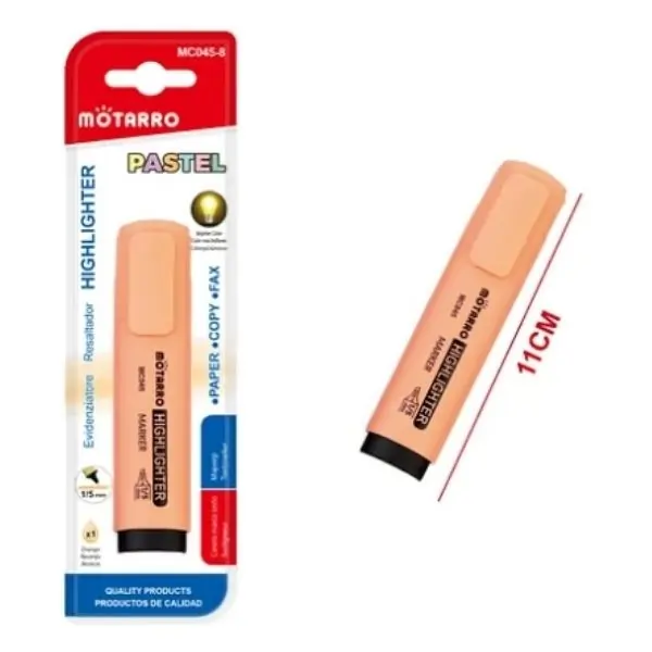 MOTARRO Highlighter Pen MC045-8, Fluorescent Marker, Smooth Ink, Quick Dry, Office School Stationery