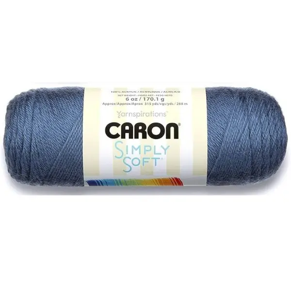 Caron Simply Soft Solids Yarn Medium Gauge 100% Acrylic - 6 oz - Country Blue - Machine Wash & Dry