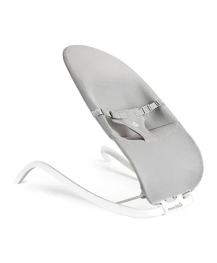 Munchkin Spring 2-in-1 Bouncer & Rocker Grey - Lightweight, Foldable, 3 Recline Positions, Ergonomic Mesh Fabric, 0M+