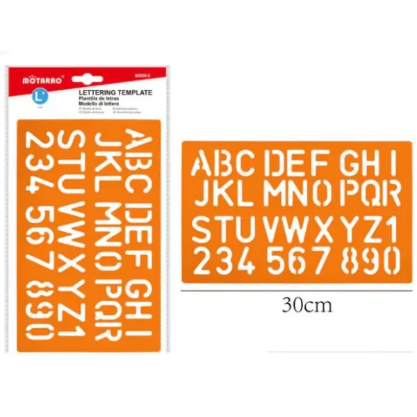 MOTARRO Lettering Template, MI050-5  Durable Plastic Stencil for Drawing, Crafting, and School Projects