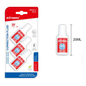 MOTARRO Correction Fluid 3PC MK007-2 – White Liquid Paper for Paper, Documents & School Office Use – Quick-Drying & Smudge-Free