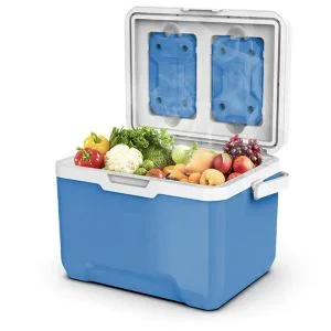 AL ARQAM 25L Portable Cooler Box – Heavy Duty Insulated Ice Chest with Integrated Lid Ice Packs – Large Hard Shell Thermal Cooler for Camping, Beach, Picnics, BBQ, & Road Trips (Blue)