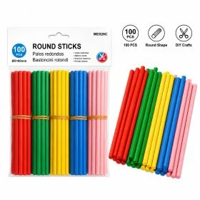 MOTARRO 100PCS Colored Round Wooden Sticks ME026C, 5x80mm Craft Dowels for DIY Crafts, School Projects, Kids Art Activities, Classroom Supplies, Model Making & Handmade Decorations