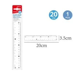 MOTARRO Plastic Ruler 20cm MI044-20, Clear Transparent Measuring Ruler for School, Office & Home – Durable, Easy-to-Read Scale