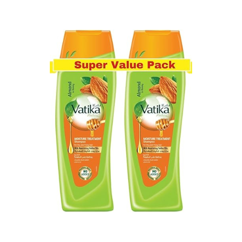 Vatika Naturals Moisture Treatment Shampoo 400 ml | Enriched with Almond & Honey Extracts | For Dry, Frizzy & Coarse Hair | With Nourishing Vatika Oils(6set/ctn)