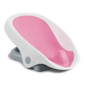 Summer Infant Clean Rinse Baby Bather, Foldable Newborn Bath Seat for Sink or Tub, Adjustable Recline, 0+ Months-Pink