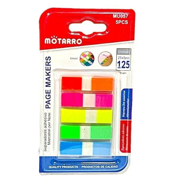 MOTARRO Page Markers Sticky Notes MU057 Self Adhesive Index Tabs for Books, Office, School & Study Use