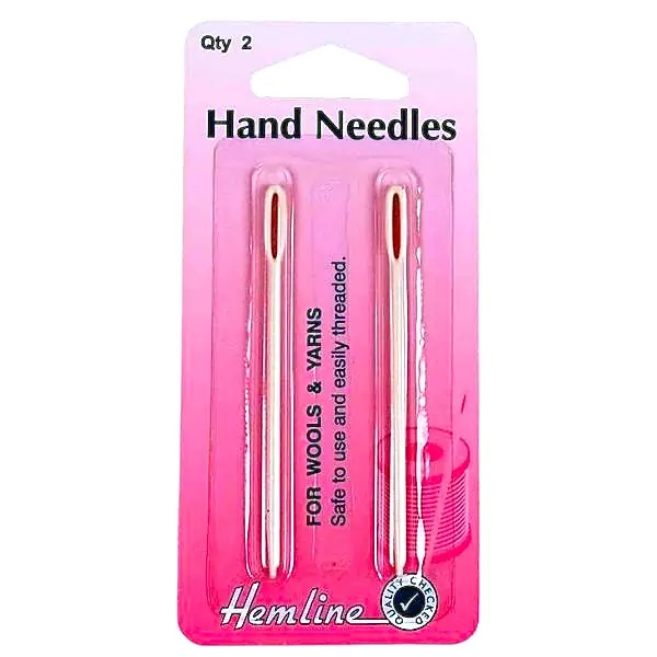 Hemline Art 211 Plastic Yarn Needles – Large Eye Wool Sewing & Darning Needles