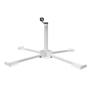 AL ARQAM Universal Cross Umbrella Base Stand – 28cm Height & 40×40cm Heavy Duty Steel Parasol Bracket for Patio, Garden & Market Umbrellas (White)