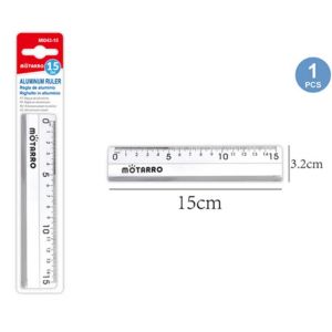 MOTARRO Aluminum Ruler MI043-15,  Ruler for School, Office & Craft Use – Durable Straightedge for Drawing, Drafting & Geometry