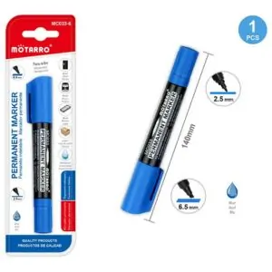 MOTARRO Permanent Marker MC033-6, Fine Tip, Black Ink, Quick-Dry, Waterproof, Fade-Resistant, Ideal for Office, School & Home Use