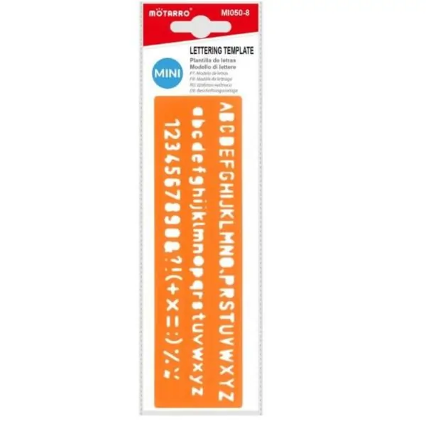 MOTARRO Lettering Template, MI050-8 Durable Plastic Stencil for Drawing, Crafts, and School Projects