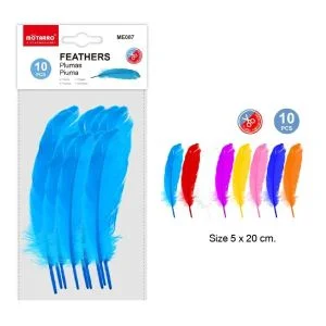 MOTARRO 10PCS Craft Feathers Set ME087 – Natural & Dyed Feathers for DIY Art Projects, School Crafts, Home Décor & Costume Making