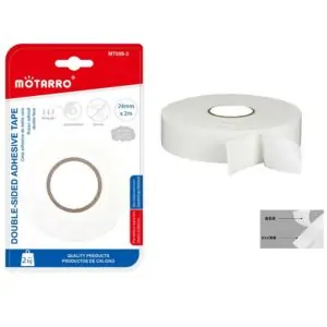 MOTARRO Double Sided Tape MT009-3 (24mm x 2m) – Strong Adhesive Mounting Tape for Home, Office & Crafts – Heavy Duty Two-Sided Tape for DIY & Wall Décor