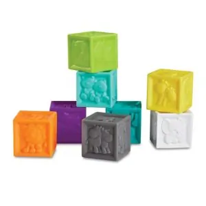 Infantino Squeeze Stack Block Set, BPA-Free, Soft Blocks for Teething Play, 6 Months+ - 8 Pieces