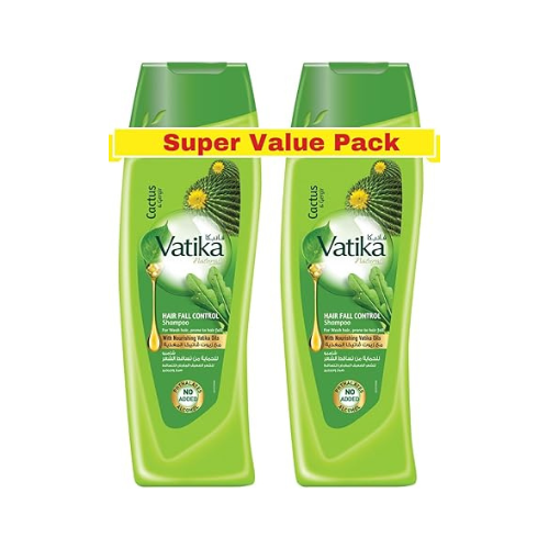Vatika Naturals Hair Fall Control Shampoo -400 ml | Enriched with Cactus & Gergir Extracts | For Weak Hair, Prone to Hair Fall | With Nourishing Vatika Oils (6set/ctn)