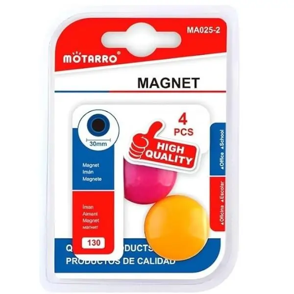 MOTARRO Magnetic Set MA025-2, Strong Classroom & Office Magnets for Whiteboards and Fridges