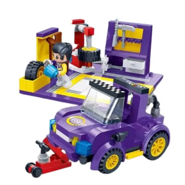 FREE BANBAO Speed Racing Car Repair Workshop Building Blocks Set | Vehicle Service Garage Playset | Educational Construction Toy for Kids 4+