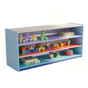 AL ARQAM 3-Layer Colorful Wooden Toy Organizer Rack – Multi-Shelf Kids Storage Unit, Durable & Spacious, 120x30x80cm